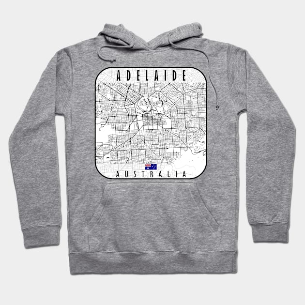 Adelaide Map Australia Hoodie by ArtisticParadigms